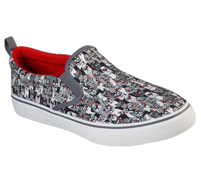 Skechers Herr Grå/Olika Färger Slip On - Bobs V'lite - 3D Fun - Sverige (NBQZT-2973)